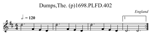 Dumps,The. (p)1698.PLFD.402 - staff notation