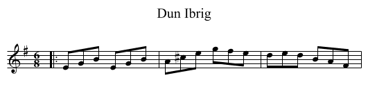 Dun Ibrig - staff notation