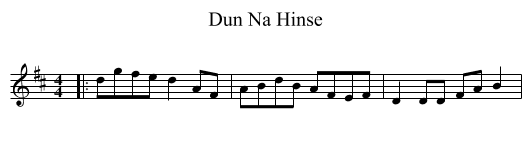 Dun Na Hinse - staff notation