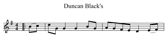 Duncan Black's - staff notation