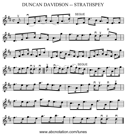 DUNCAN DAVIDSON -- STRATHSPEY - staff notation