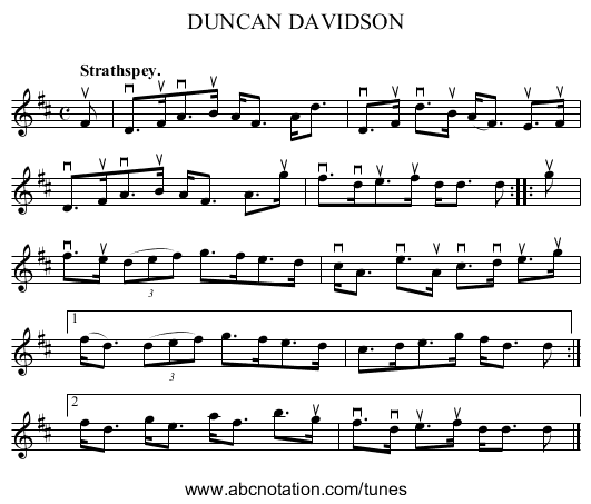 DUNCAN DAVIDSON - staff notation