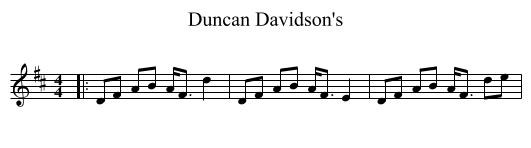 Duncan Davidson's - staff notation