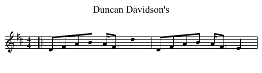 Duncan Davidson's - staff notation