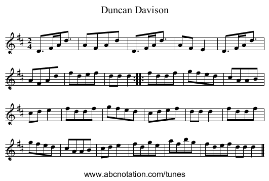 Duncan Davison - staff notation