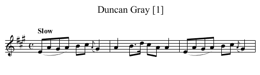 Duncan Gray [1] - staff notation