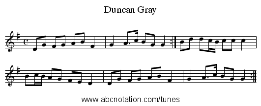 Duncan Gray - staff notation