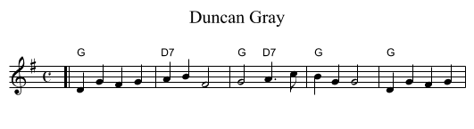 Duncan Gray - staff notation
