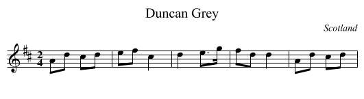 Duncan Grey - staff notation