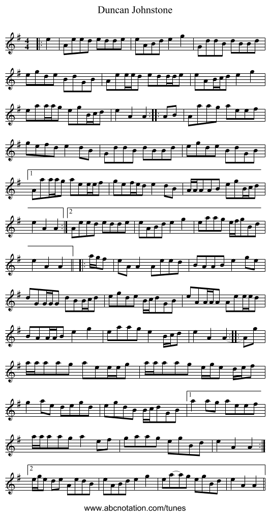 Duncan Johnstone - staff notation