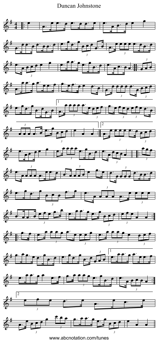 Duncan Johnstone - staff notation