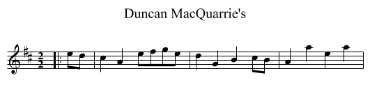Duncan MacQuarrie's - staff notation