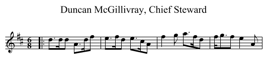Duncan McGillivray, Chief Steward - staff notation