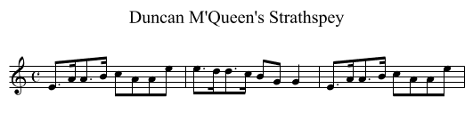 Duncan M'Queen's Strathspey - staff notation