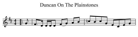 Duncan On The Plainstones - staff notation