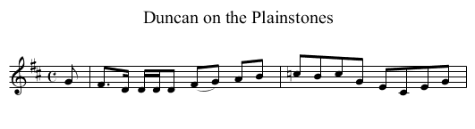 Duncan on the Plainstones - staff notation