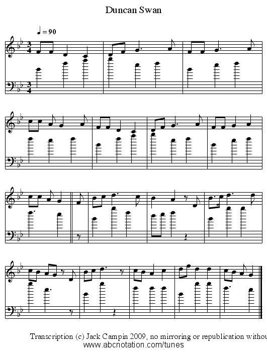 Duncan Swan - staff notation
