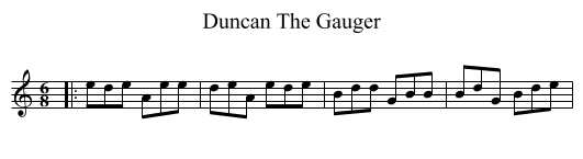 Duncan The Gauger - staff notation