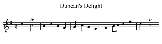 Duncan's Delight - staff notation