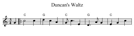 Duncan's Waltz - staff notation