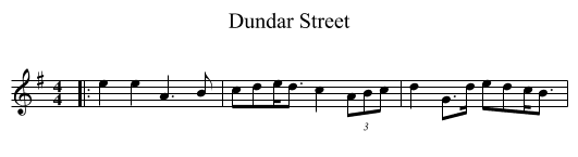 Dundar Street - staff notation