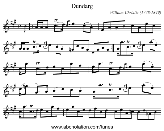 Dundarg - staff notation