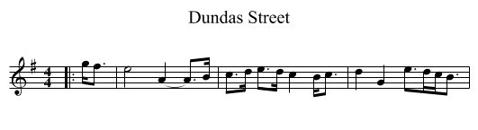 Dundas Street - staff notation