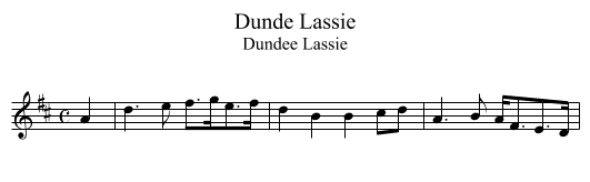 Dunde Lassie - staff notation