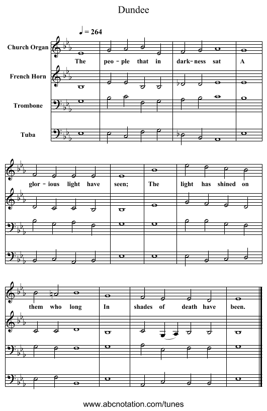 Dundee - staff notation