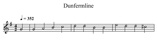 Dunfermline - staff notation
