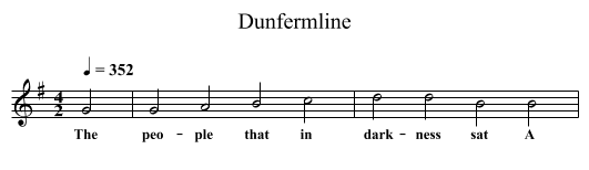 Dunfermline - staff notation