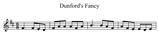 Dunford's Fancy - staff notation