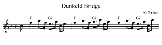 Dunkeld Bridge - staff notation