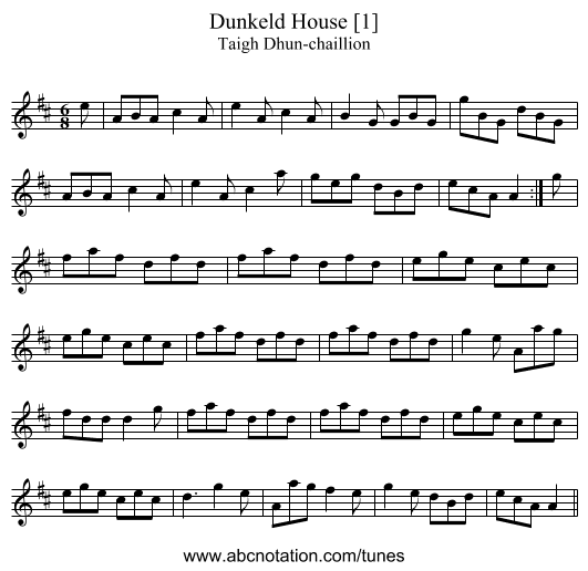 Dunkeld House [1] - staff notation