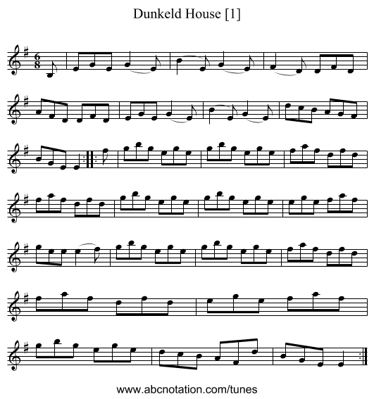 Dunkeld House [1] - staff notation