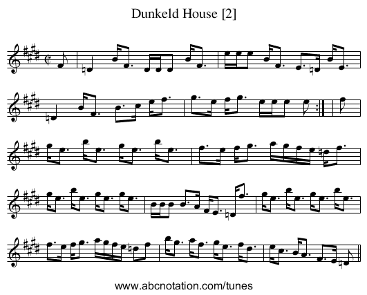 Dunkeld House [2] - staff notation
