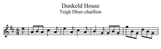 Dunkeld House - staff notation