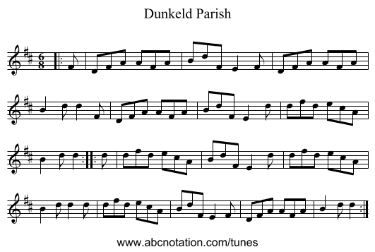 Dunkeld Parish - staff notation