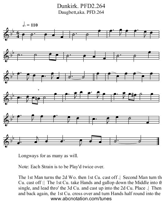 Dunkirk. PFD2.264 - staff notation