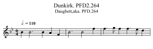 Dunkirk. PFD2.264 - staff notation