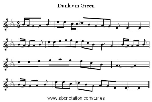Dunlavin Green - staff notation