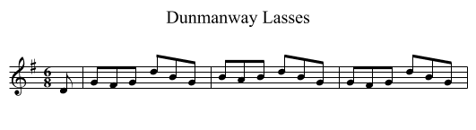 Dunmanway Lasses - staff notation