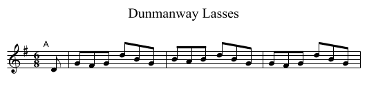 Dunmanway Lasses - staff notation