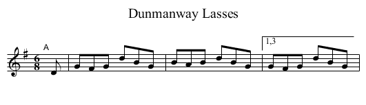 Dunmanway Lasses - staff notation