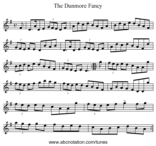 Dunmore Fancy, The - staff notation
