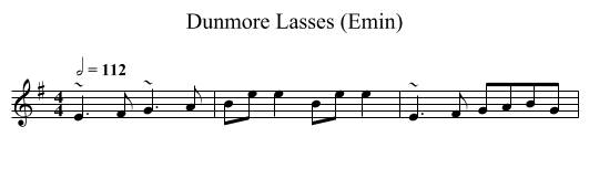 Dunmore Lasses (Emin) - staff notation