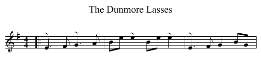 Dunmore Lasses, The  - staff notation