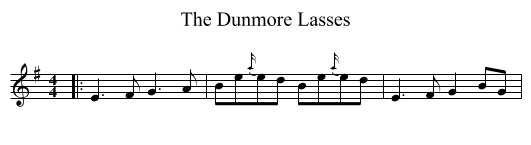 Dunmore Lasses, The  - staff notation
