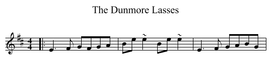 Dunmore Lasses, The  - staff notation