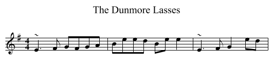 Dunmore Lasses, The - staff notation